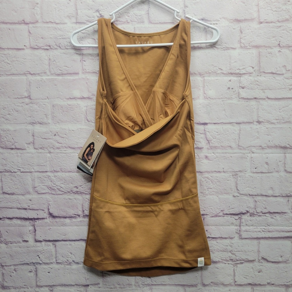 NEW Lalabu Classic Soothe‎ Tank Shirt Womens S Pouch Nursing Minimalist Babywear